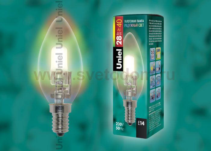 Лампа галогенная Uniel HCL-28/RB/E14 candle