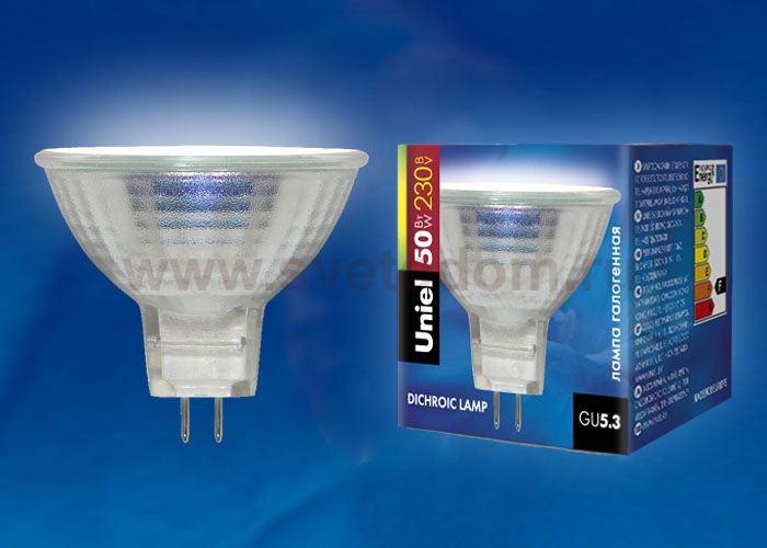 Лампа галогенная Uniel JCDR-50/GU5.3
