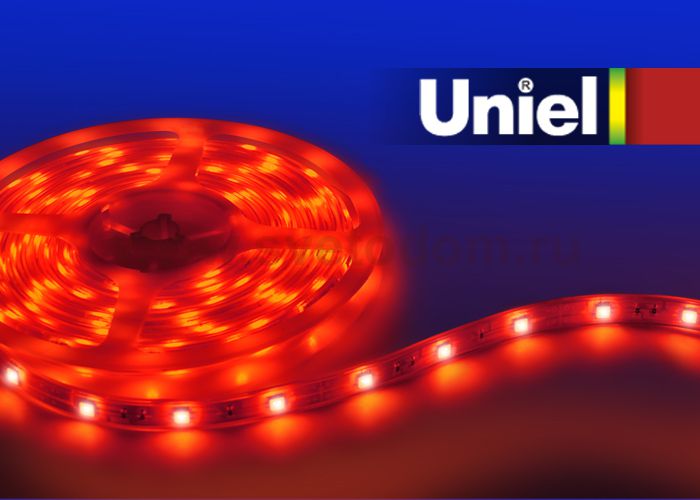 Гибкая светодиодная лента Uniel ULS-3528-60LED/m-8mm-IP33-DC12V-4,8W/m-5M-RED