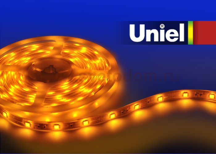 Гибкая светодиодная лента Uniel ULS-5050-30LED/m-10mm-IP33-DC12V-7,2W/m-5M-YELLOW
