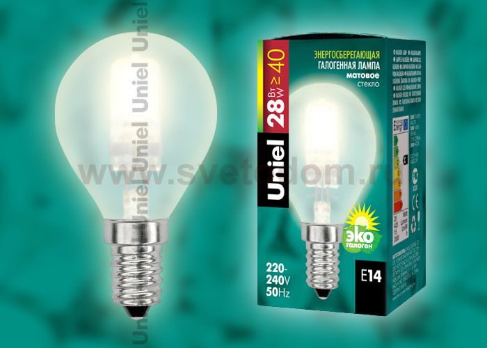 Лампа галогенная Uniel HCL-28/FR/E14 globe