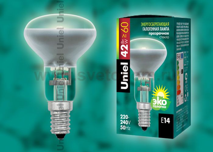 Лампа галогенная Uniel HCL-42/CL/E14 Reflector