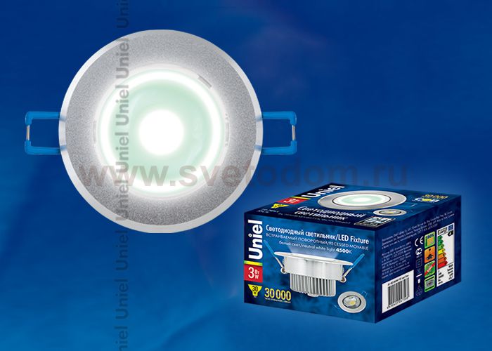 Светильник светодиодный Uniel ULM-R31-3W/NW IP20 Sand Silver