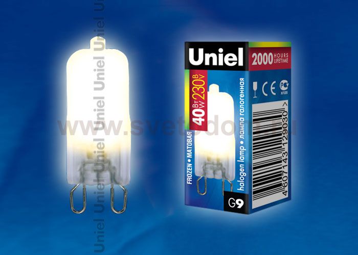 Лампа галогенная Uniel JCD-FR-40/G9
