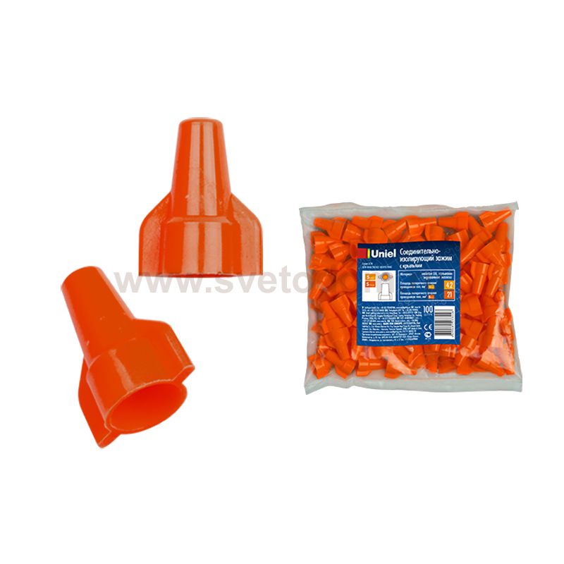 Соединительно-изолирующий зажим с крыльями Uniel UCW-W40/210 RED 100 POLYBAG