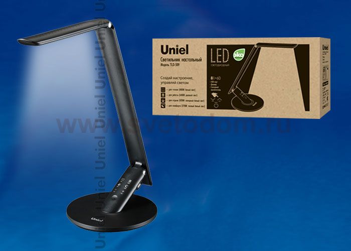 Лампа настольная Uniel TLD-509 Black/LED/840Lm/4COLOR/Dimer/USB