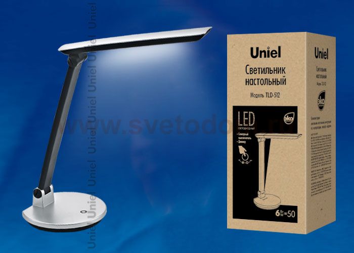 Лампа настольная Uniel TLD-512 Silver/LED/550Lm/4500K/Dimer