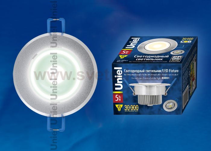 Светильник светодиодный Uniel ULM-R31-5W/NW IP20 Sand Silver