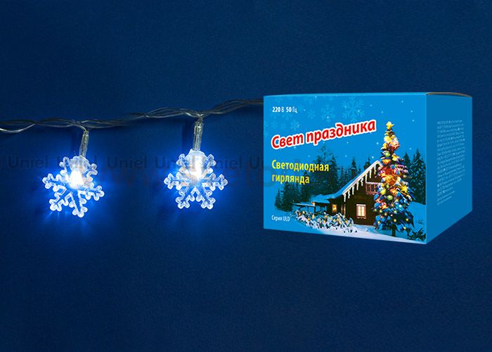 Гирлянда светодиодная Uniel ULD-S0280-020/DTA WHITE IP20 SNOWFLAKES
