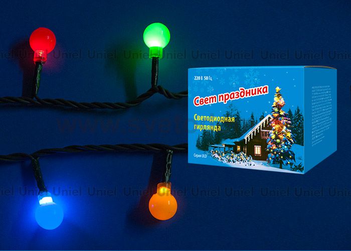 Гирлянда светодиодная Uniel ULD-S0800-100/DGA MULTI IP20 COLORBALLS