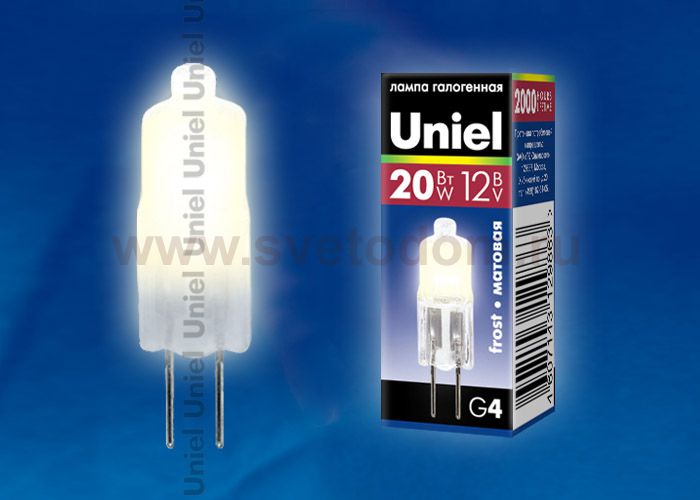 Лампа галогенная Uniel JC-12/20/G4 FR