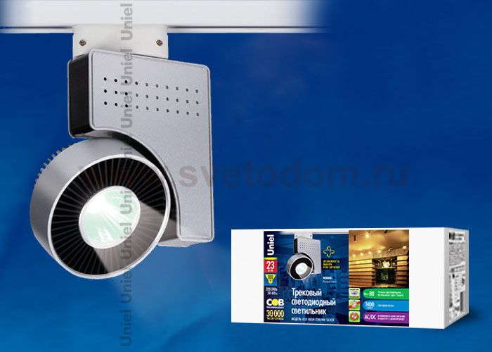 Светильник светодиодный трековый Uniel ULB-M03A-23W/WW SILVER