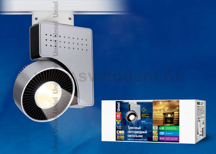 Светильник светодиодный трековый Uniel ULB-M03A-40W/WW SILVER