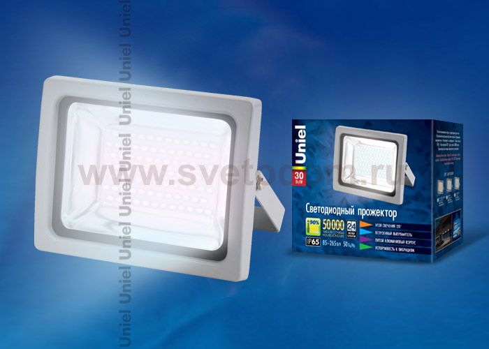 Прожектор светодиодный Uniel ULF-S04-30W/DW IP65 85-265В GREY