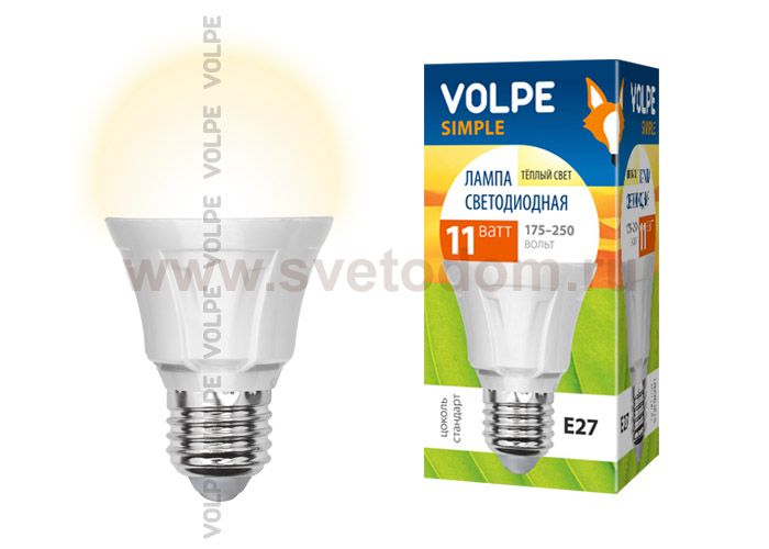 Лампа светодиодная Volpe LED-A60-11W/WW/E27/FR/S
