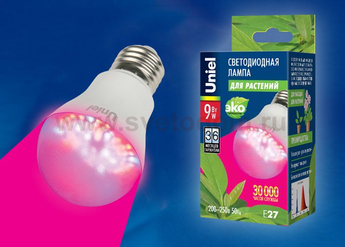 Лампа Uniel LED-A60-9W/SP/E27/CL ALM01WH