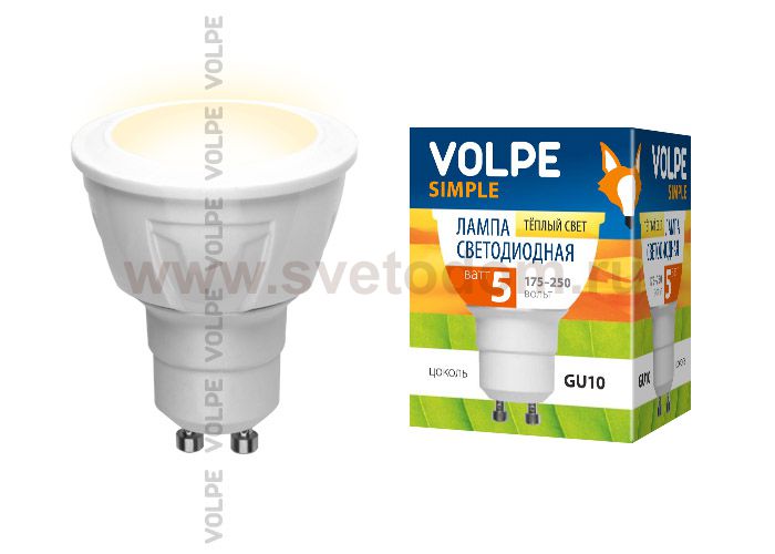 Лампа светодиодная Volpe LED-JCDR-5W/NW/GU10/S