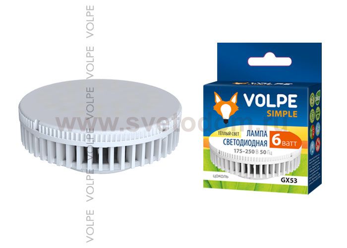Лампа светодиодная Volpe LED-GX53-6W/WW/GX53/FR/S