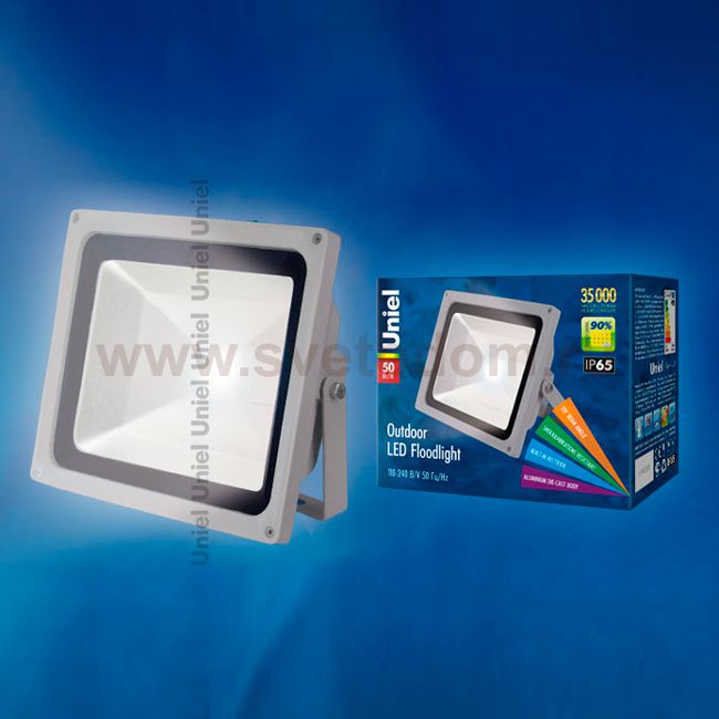 Светильник UNIEL ULF-S01-50W/NW IP65 110-240В картон