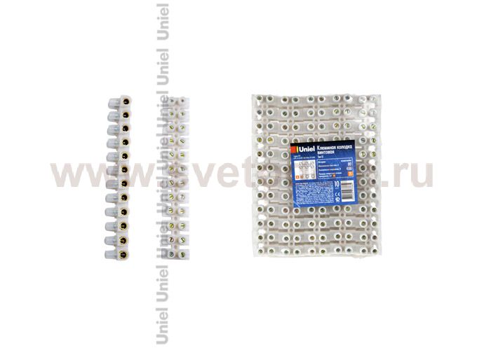 Клеммные колодки UNIEL UTС-D-12 / UPE-020 White 10 SHRK