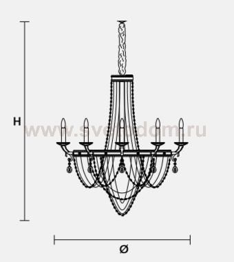 Подвесной светильник Masiero OTTOCENTO VE 805 8+4+1
