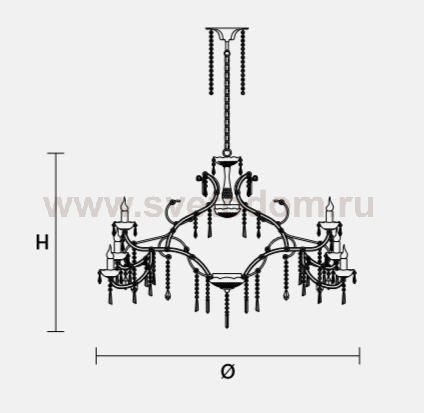 Подвесной светильник Masiero OTTOCENTO VE 950 12+6