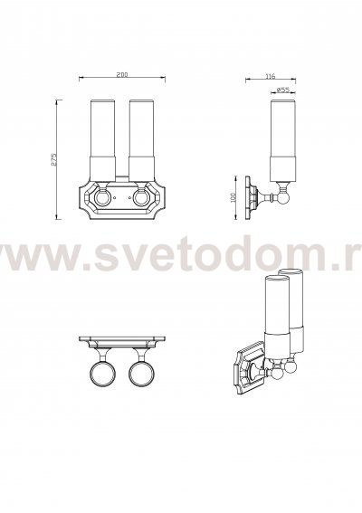 Светильник настенный бра Lucia Tucci VET W5850.2 chrome