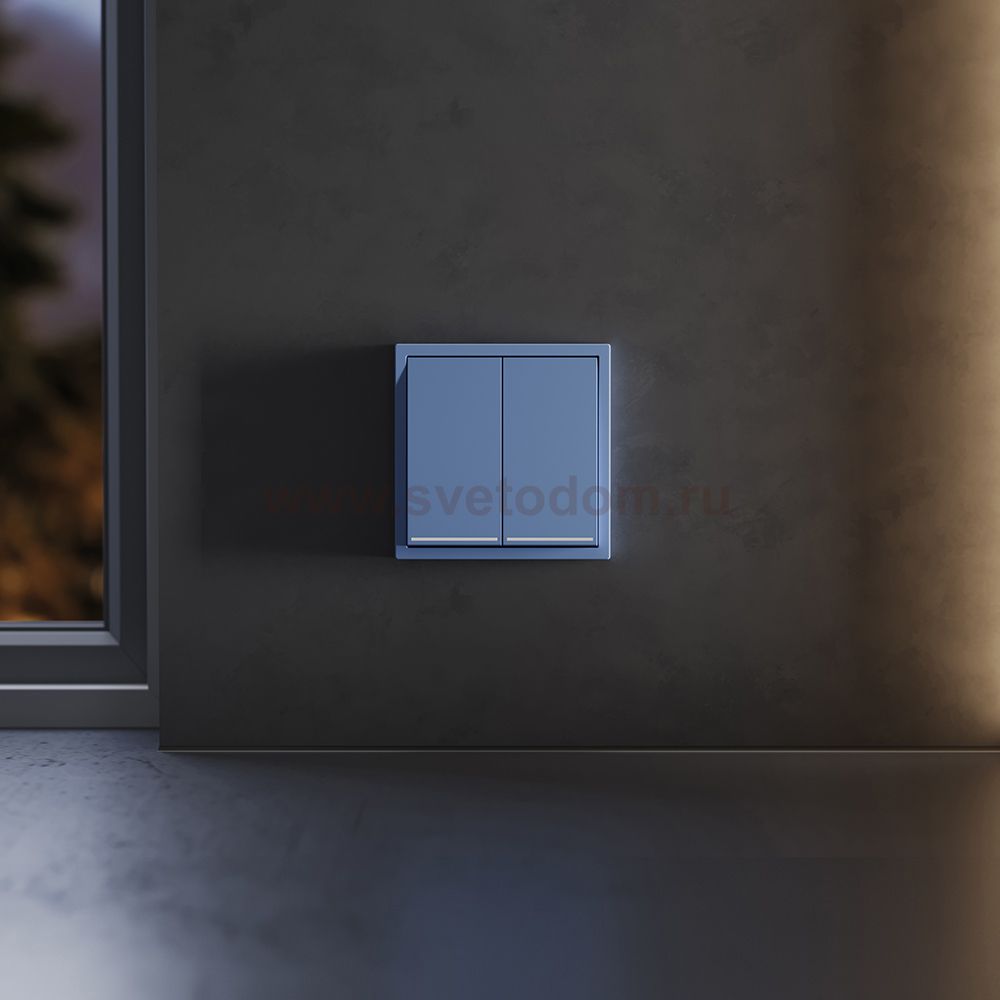 Клавиши для выключателя/переключателя двухклавишного с подсветкой, S70 (деним)