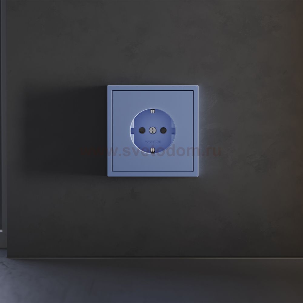 Накладка для розетки с заземлением и защитными шторками, S70 (деним)