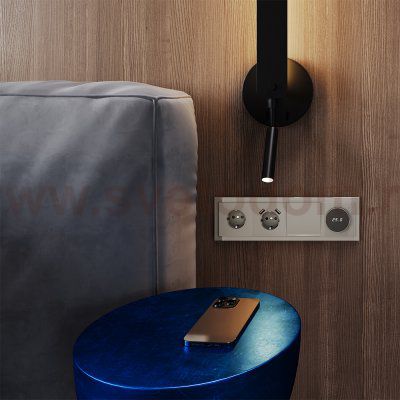 Накладка для розетки с заземлением и защитными шторками, с USB A+A, S70 (кашемир)