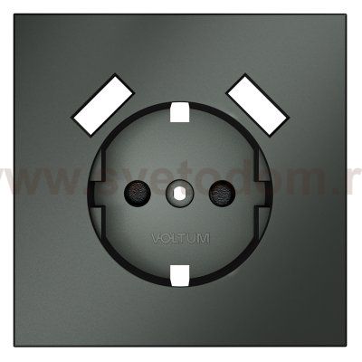 Накладка для розетки с заземлением и защитными шторками, с USB A+A, S70 (титан)
