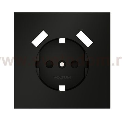 Накладка для розетки с заземлением и защитными шторками, с USB A+A, S70 (черный матовый)