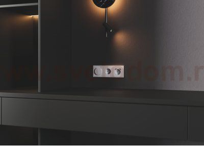 Накладка для розетки с заземлением и защитными шторками, с USB A+A, S70 (серый)