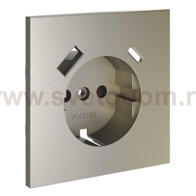 Накладка для розетки с заземлением и защитными шторками, с USB A+C, S70 (шелк)