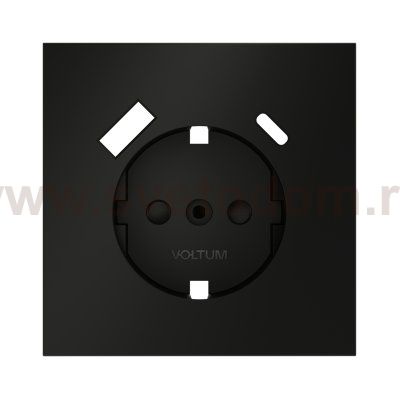 Накладка для розетки с заземлением и защитными шторками, с USB A+C, S70 (черный матовый)
