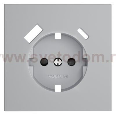 Накладка для розетки с заземлением и защитными шторками, с USB A+C, S70 (серый)