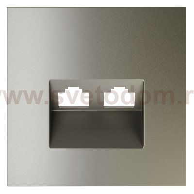 Накладка для розетки компьютерной двойной RJ45+RJ45 кат.6, S70 (шелк)