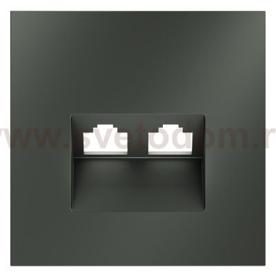 Накладка для розетки компьютерной двойной RJ45+RJ45 кат.6, S70 (титан)