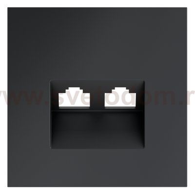 Накладка для розетки компьютерной двойной RJ45+RJ45 кат.6, S70 (графит)