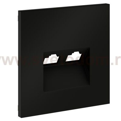 Накладка для розетки компьютерной двойной RJ45+RJ45 кат.6, S70 (черный матовый)