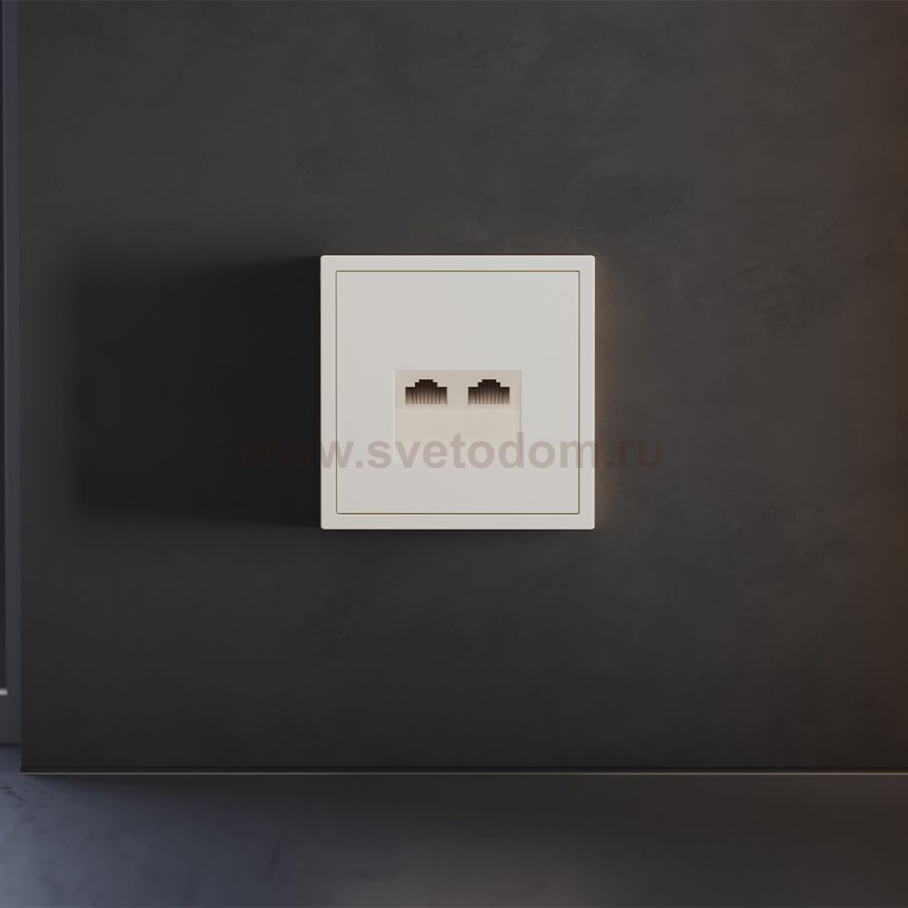 Накладка для розетки компьютерной двойной RJ45+RJ45 кат.6, S70 (хлопок)