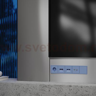 Накладка для розетки компьютерной двойной RJ45+RJ45 кат.6, S70 (деним)