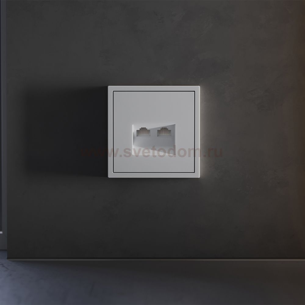 Накладка для розетки компьютерной двойной RJ45+RJ45 кат.6, S70 (серый)