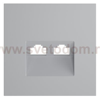 Накладка для розетки компьютерной двойной RJ45+RJ45 кат.6, S70 (серый)