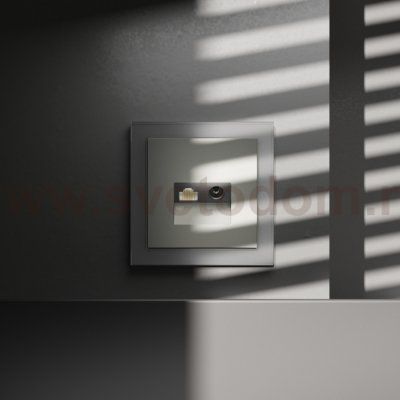 Накладка для розетки TV+RJ45 кат. 6, S70 (сталь)