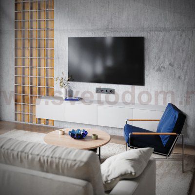 Накладка для розетки TV+RJ45 кат. 6, S70 (графит)
