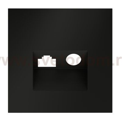 Накладка для розетки TV+RJ45 кат. 6, S70 (черный матовый)