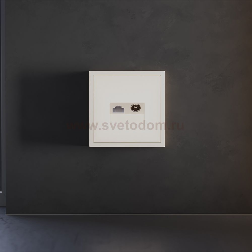 Накладка для розетки TV+RJ45 кат. 6, S70 (хлопок)