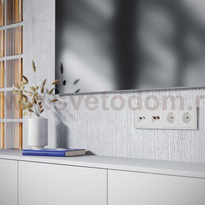 Накладка для розетки TV+RJ45 кат. 6, S70 (хлопок)