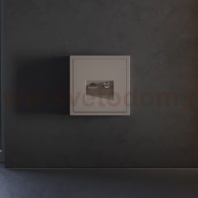 Накладка для розетки TV+RJ45 кат. 6, S70 (капучино)